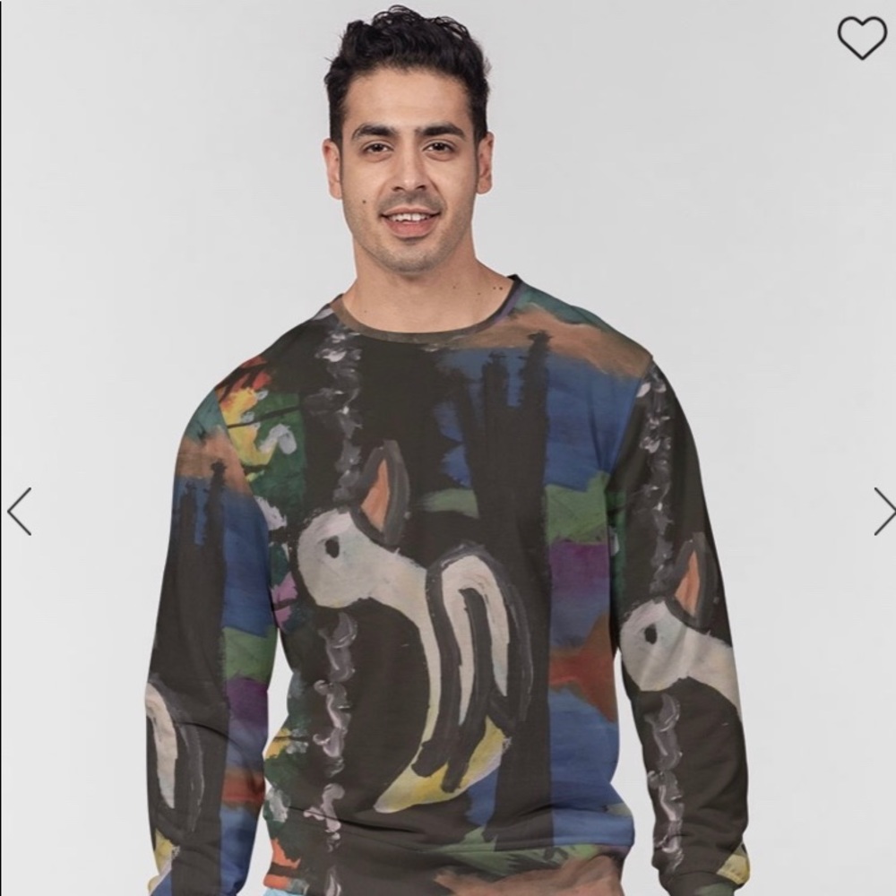 Rainbow Reflection Men’s French Terry Crewneck